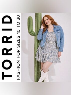 Torrid Medallion Dew Washable Gauze Puff Sleeve Tiered Mini Dress, Large, NWT!